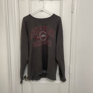 Arkansas Razorbacks grey crewneck